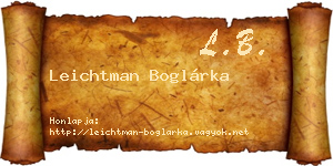 Leichtman Boglárka névjegykártya
